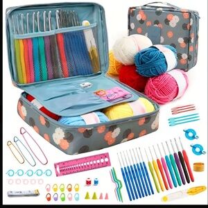 Floral Crochet Kit with Yarn and Tools